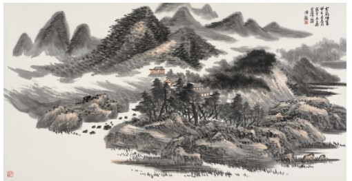 书画名家陈龙的山水艺术