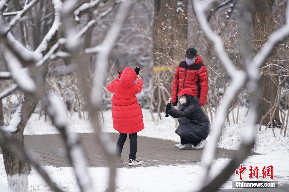 北京迎鼠年首场降雪