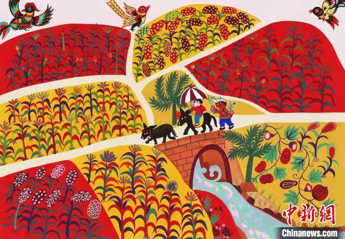陕西省美术博物馆馆藏安塞农民画作品展在尼泊尔上线