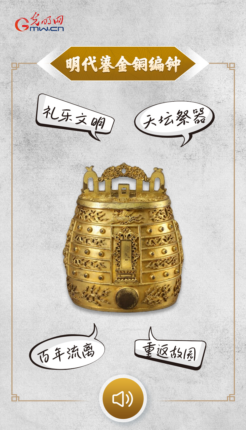 “文物会说话”有声海报｜这枚天坛编钟，曾在异乡百年等待归期