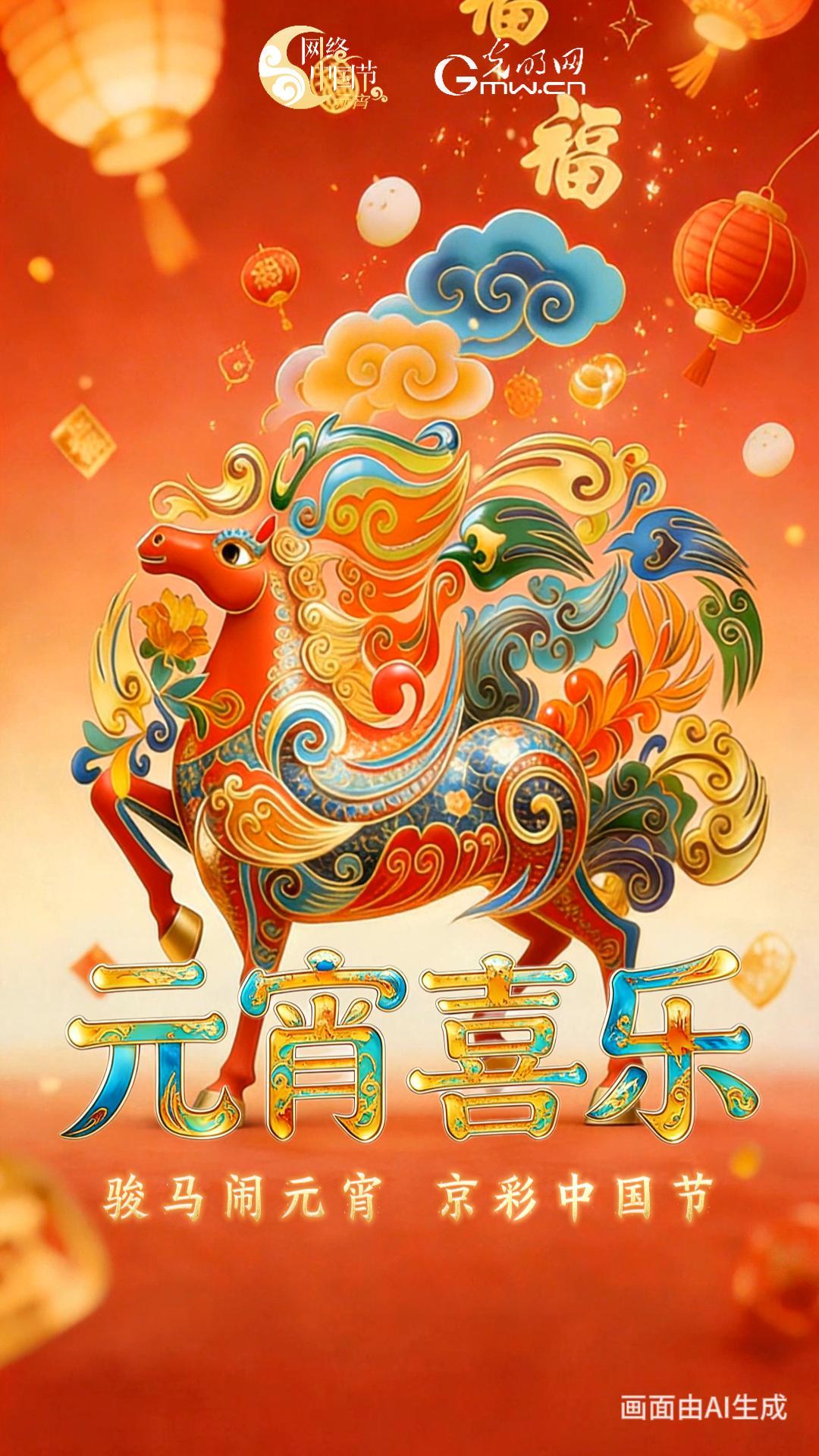 【网络中国节】元宵遇骏马，万家共团圆