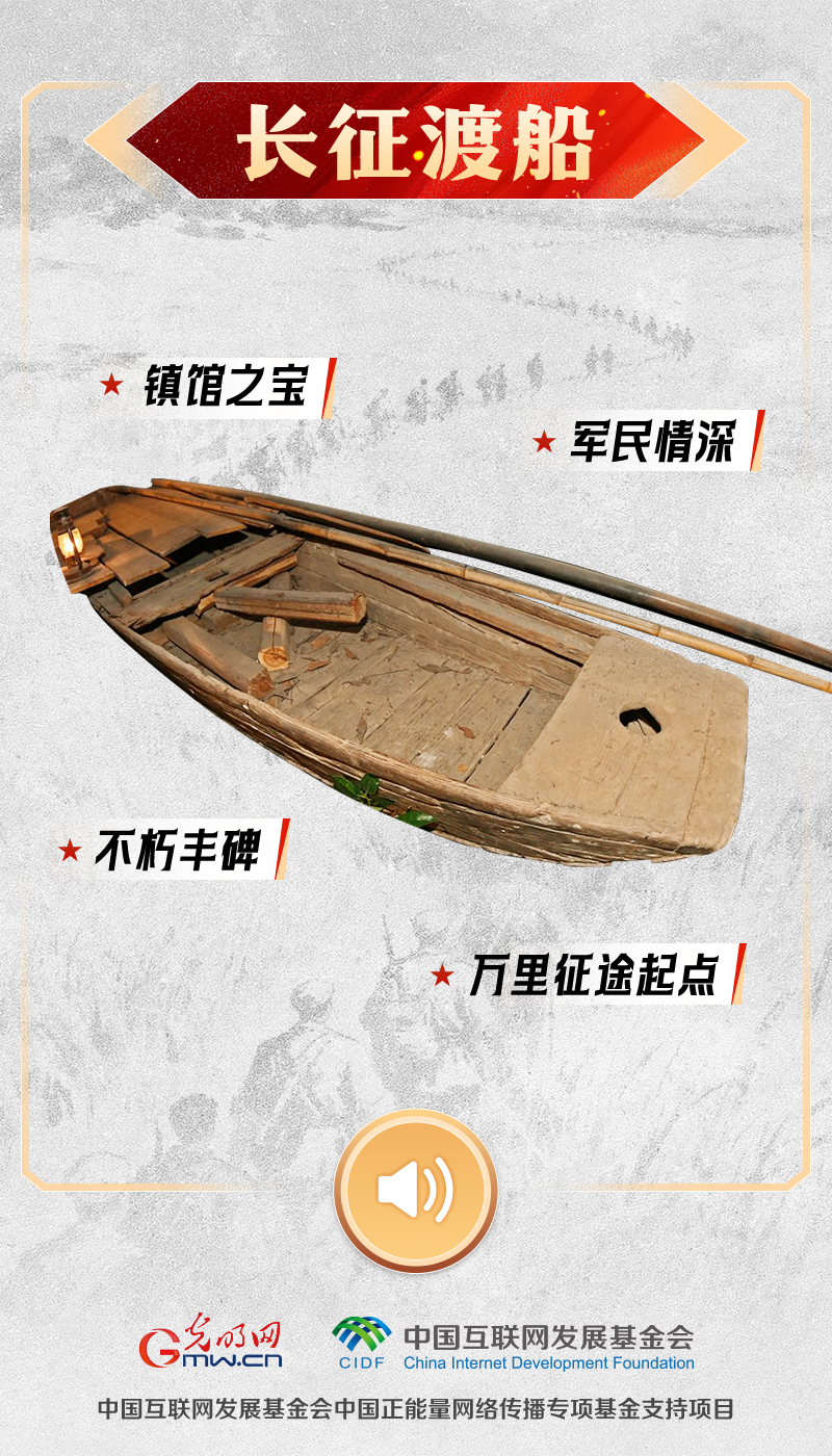 “文物会说话”有声海报|于都河畔,听这艘老木船的深情诉说 长征渡船