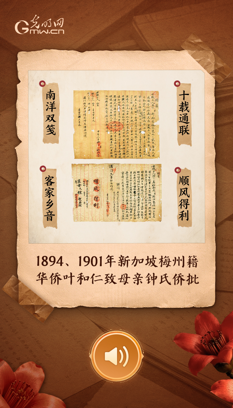 1894、1901年新加坡梅州籍华侨叶和仁致母亲钟氏侨批