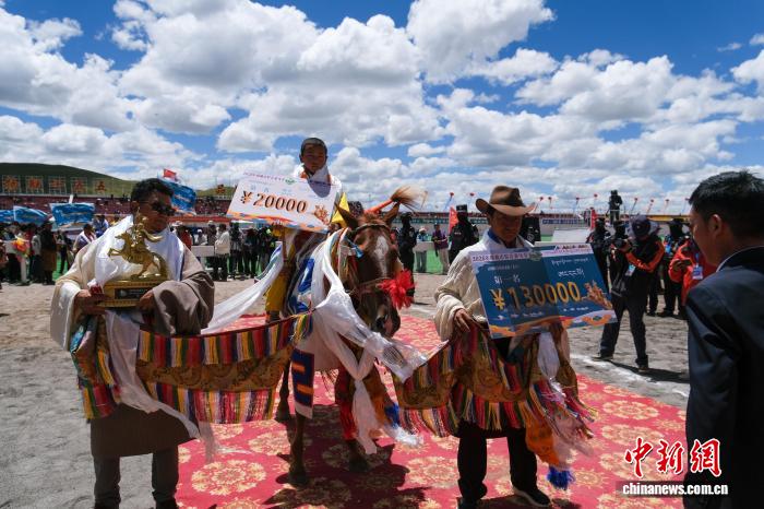 西藏那曲赛马节上演“马背上的角逐”