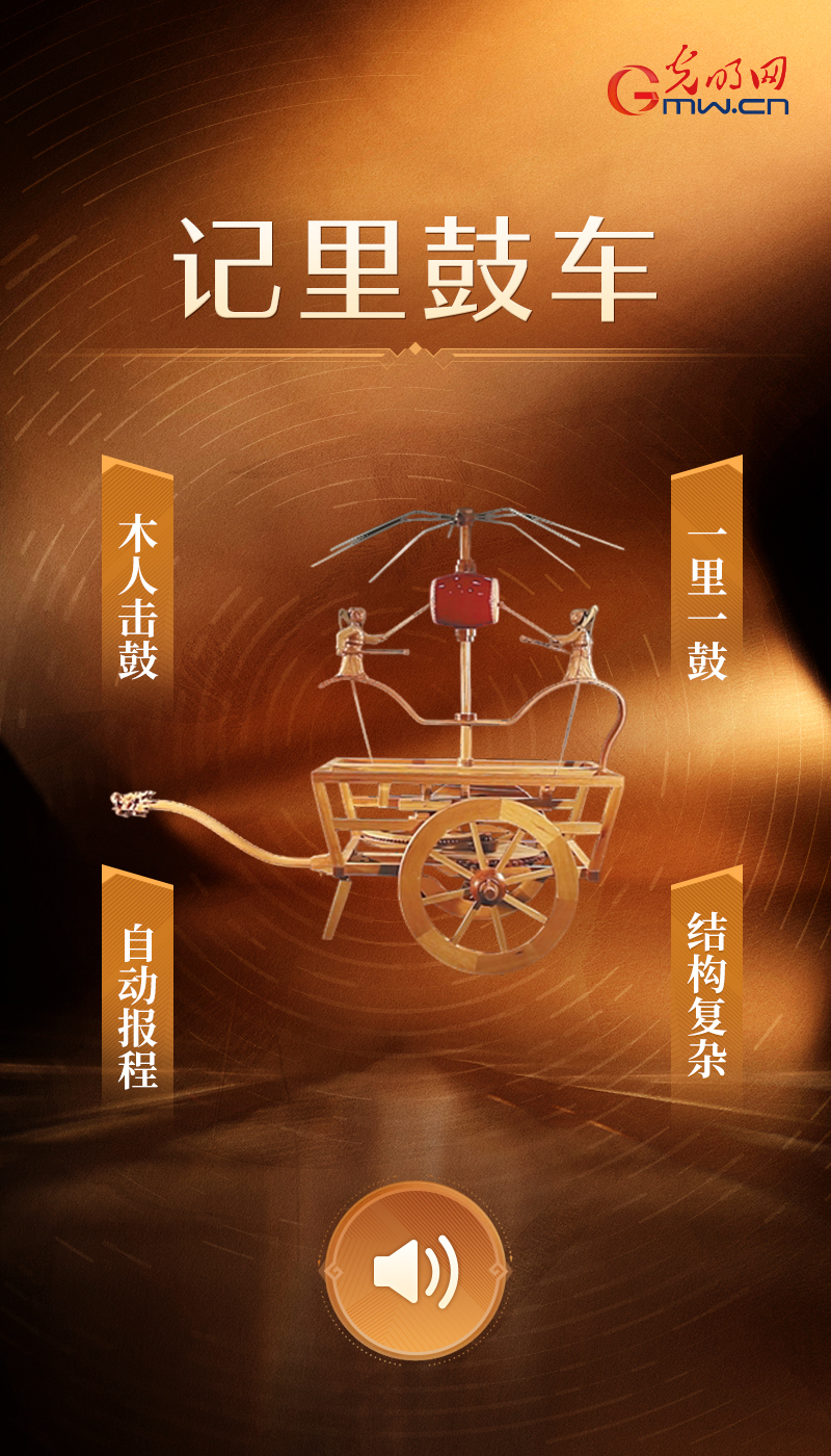 “文物会说话”有声海报|古代“计程车”上线!走一里,敲一鼓 记里鼓车