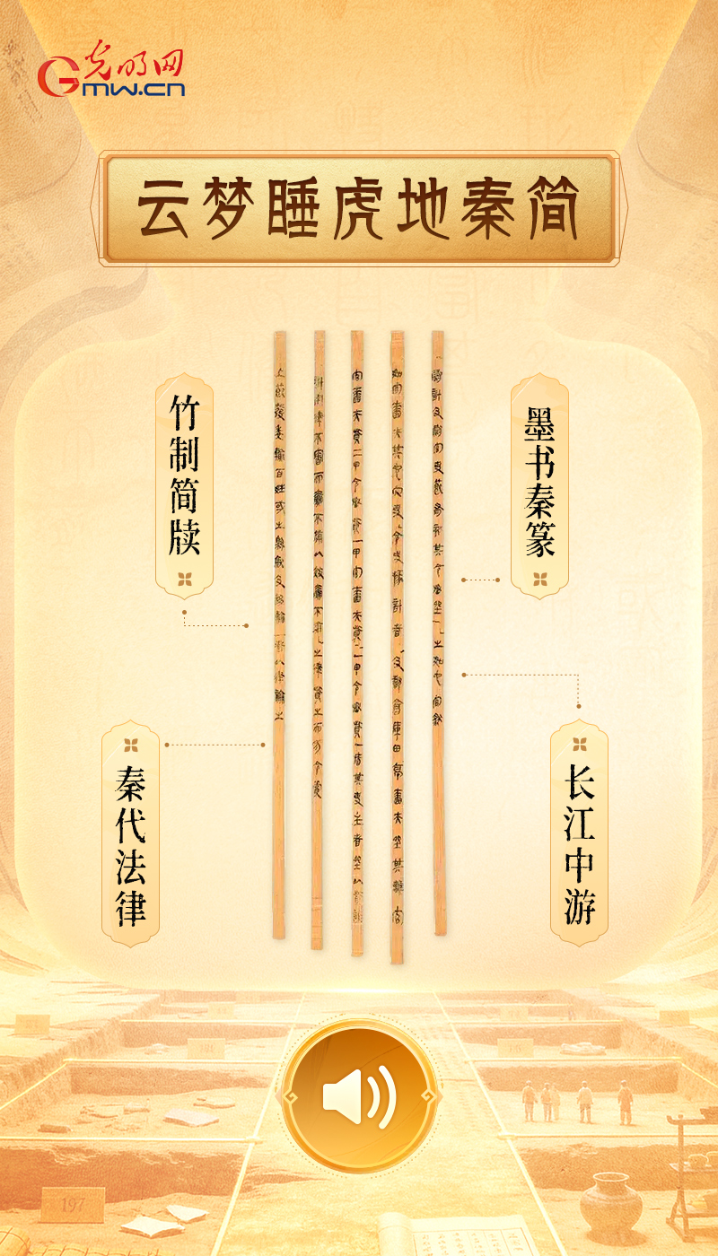 “文物会说话”有声海报|大秦县城小吏的工作笔记 云梦睡虎地秦简