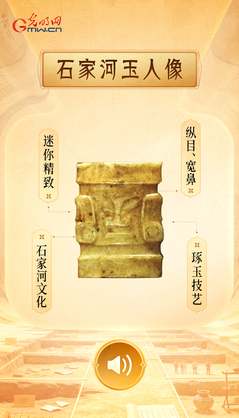 “文物会说话”有声海报|来自石家河,我见证长江中游玉作巅峰 石家河玉人像