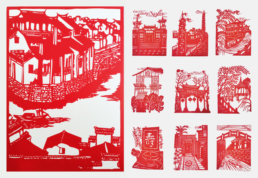 200位作者，200幅作品，“上海剪纸剪古镇”让非遗破圈