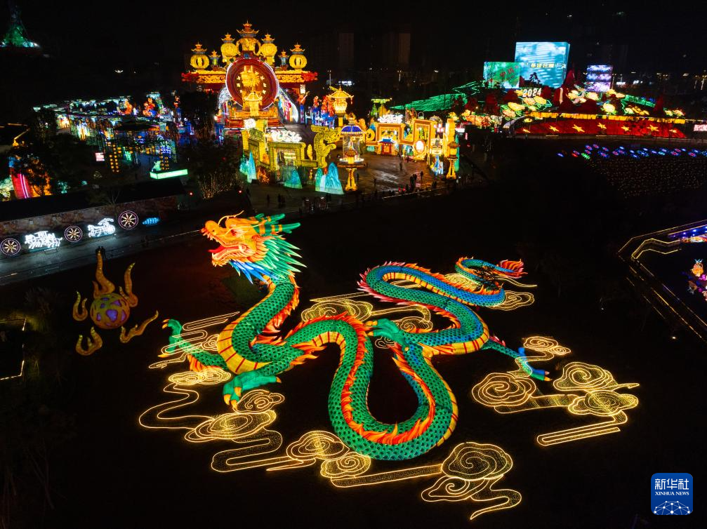第30届自贡国际恐龙灯会亮灯