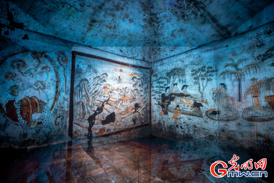 组图｜这家博物馆，用3D Mapping把古墓壁画“请出来”