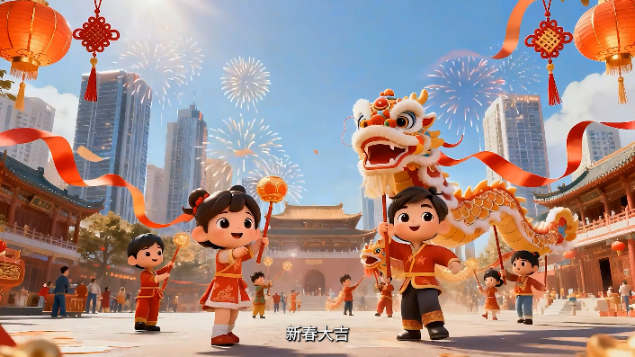 AI动画丨骐骥驰骋，骏马奔腾，祝福祖国繁荣昌盛、新春大吉！