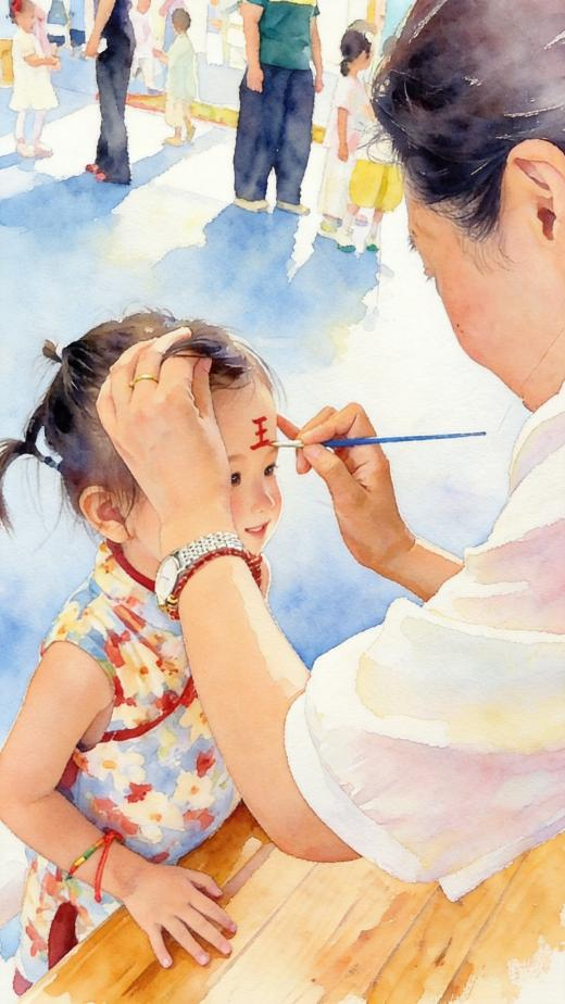 【网络中国节·端午】雄黄点额：眉间一笔护童真