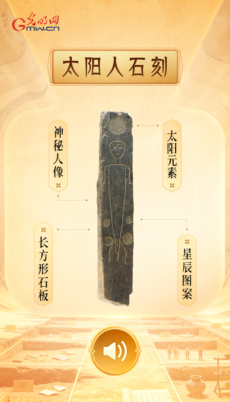 “文物会说话”有声海报|一块石头,藏着峡江最早的太阳崇拜 太阳人石刻